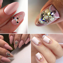 Load image into Gallery viewer, 6 Grids/box Steel Ball White Flower Pearl Mixed Nail Art Jewelry Nail Decoration Nail Art DIY Nail Accessories
