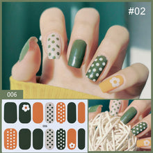 Load image into Gallery viewer, 14pcs/Sheet Nail Stickers Adhesive Nail Sticker 3D Nail Wrap Full Cover Nail Art Supplies Nail Accessories
