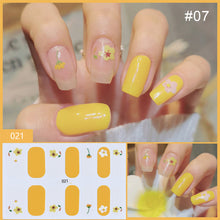 Load image into Gallery viewer, 14pcs/Sheet Nail Stickers Adhesive Nail Sticker 3D Nail Wrap Full Cover Nail Art Supplies Nail Accessories
