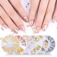 Load image into Gallery viewer, 12 Grids/box Disc Nail Art Jewelry Rivet Pearl Rhinestone Alloy Patch Nail Decoration Nail Art DIY Nail Accessories
