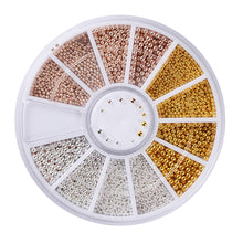Load image into Gallery viewer, 12 Grids/box Disc Nail Art Jewelry Rivet Pearl Rhinestone Alloy Patch Nail Decoration Nail Art DIY Nail Accessories
