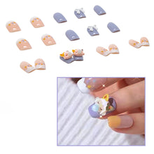 Load image into Gallery viewer, 24pcs/set Bubble Girl Short Bow Nail Stickers Removable Fake Nails Wearing Nails Nail Stickers Nail Art Accessories
