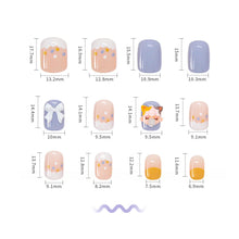 Load image into Gallery viewer, 24pcs/set Bubble Girl Short Bow Nail Stickers Removable Fake Nails Wearing Nails Nail Stickers Nail Art Accessories
