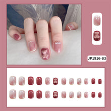 Load image into Gallery viewer, 24pcs/set Short Pink Manicure Fake Nail Pearl Smudge Fake Nail Patch Wearing Nails Nail Stickers Nail Art Accessories
