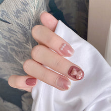 Load image into Gallery viewer, 24pcs/set Short Pink Manicure Fake Nail Pearl Smudge Fake Nail Patch Wearing Nails Nail Stickers Nail Art Accessories
