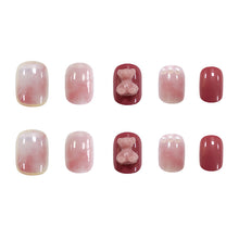 Load image into Gallery viewer, 24pcs/set Short Pink Manicure Fake Nail Pearl Smudge Fake Nail Patch Wearing Nails Nail Stickers Nail Art Accessories
