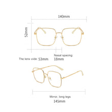 Load image into Gallery viewer, Women Blue Light Blocking Glasses Metal Large Frame Glasses Transparent Glasses Blocking Filter Computer Glasses

