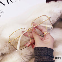 Load image into Gallery viewer, Women Blue Light Blocking Glasses Metal Large Frame Glasses Transparent Glasses Blocking Filter Computer Glasses
