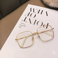 Load image into Gallery viewer, Women Blue Light Blocking Glasses Metal Large Frame Glasses Transparent Glasses Blocking Filter Computer Glasses
