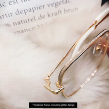 Load image into Gallery viewer, Women Blue Light Blocking Glasses Metal Large Frame Glasses Transparent Glasses Blocking Filter Computer Glasses
