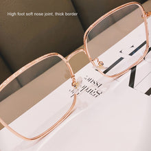 Load image into Gallery viewer, Women Blue Light Blocking Glasses Metal Large Frame Glasses Transparent Glasses Blocking Filter Computer Glasses
