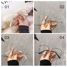 Load image into Gallery viewer, Women Blue Light Blocking Glasses Metal Large Frame Glasses Transparent Glasses Blocking Filter Computer Glasses
