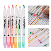 Load image into Gallery viewer, Double Head Fluorescent Visible Highlighter Pen Markers Pastel Drawing Pen for Student School Office Supplies Cute Stationery
