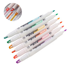 Load image into Gallery viewer, Double Head Fluorescent Visible Highlighter Pen Markers Pastel Drawing Pen for Student School Office Supplies Cute Stationery
