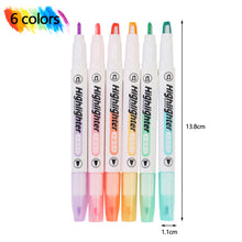Load image into Gallery viewer, Double Head Fluorescent Visible Highlighter Pen Markers Pastel Drawing Pen for Student School Office Supplies Cute Stationery
