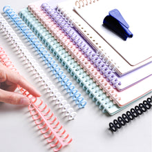 Load image into Gallery viewer, A4 A5 B5 Detachable Buckle Loose-leaf Binding Strip 30-hole Round Hole Coil Opening And Closing Ring DIY Plastic Binder
