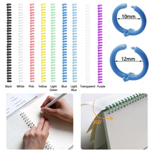 Load image into Gallery viewer, A4 A5 B5 Detachable Buckle Loose-leaf Binding Strip 30-hole Round Hole Coil Opening And Closing Ring DIY Plastic Binder
