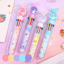 Load image into Gallery viewer, 10Color 0.5mm Student Cartoon Ballpoint Pen Cute Butterfly Colorful Pens Kids Diary Scrapbooking Drawing Stationary
