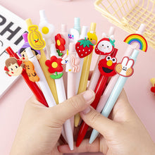 Load image into Gallery viewer, Cute Rabbit Flower Poached Egg Black Ink 0.38mm Gel Pens Signature Writing Pen for Kids Stationery Student School Supplies
