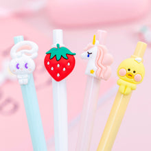 Load image into Gallery viewer, Cute Rabbit Flower Poached Egg Black Ink 0.38mm Gel Pens Signature Writing Pen for Kids Stationery Student School Supplies
