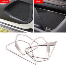Load image into Gallery viewer, 4Pcs Stainless Steel Interior Moulding Chrome Door Speaker Sound Protector Cover Trim Accessories for Peugeot 3008 5008 17-20
