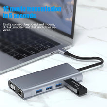 Load image into Gallery viewer, 11 in 1 HUB3.0 Type-C Docking Station USB-C Converter 3.5MM AUX Multi-interface Adapter 4K HDMI Dock Station PC Laptop Splitterg CVC Noise Reduction Headsets
