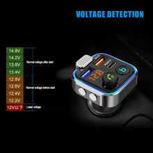 Load image into Gallery viewer, Car MP3 Player Bluetooth 5.0 FM Transmitter One Key Bass Microphone Handsfree Music Play USB QC3.0 PD 20W Quick Charger
