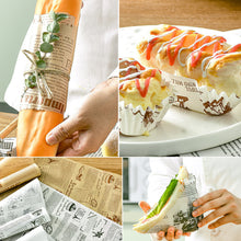 Load image into Gallery viewer, English Hand-painted Air Fryer Liners Disposable Food Oil-absorbing Paper Airfryer Frying Cooking Papers Non-stick Mat Disposable Baking Sheets
