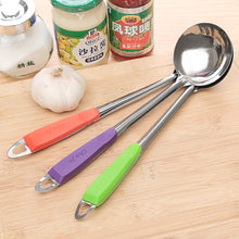 Load image into Gallery viewer, Stainless Steel Soup Spoon Colander Colorful Handle Spoon With Hole Hangable Non-Hole Colander Kitchen Tools Accessories
