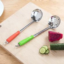 Load image into Gallery viewer, Stainless Steel Soup Spoon Colander Colorful Handle Spoon With Hole Hangable Non-Hole Colander Kitchen Tools Accessories
