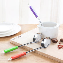 Load image into Gallery viewer, Stainless Steel Soup Spoon Colander Colorful Handle Spoon With Hole Hangable Non-Hole Colander Kitchen Tools Accessories

