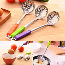 Load image into Gallery viewer, Stainless Steel Soup Spoon Colander Colorful Handle Spoon With Hole Hangable Non-Hole Colander Kitchen Tools Accessories
