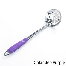 Load image into Gallery viewer, Stainless Steel Soup Spoon Colander Colorful Handle Spoon With Hole Hangable Non-Hole Colander Kitchen Tools Accessories
