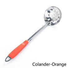 Load image into Gallery viewer, Stainless Steel Soup Spoon Colander Colorful Handle Spoon With Hole Hangable Non-Hole Colander Kitchen Tools Accessories
