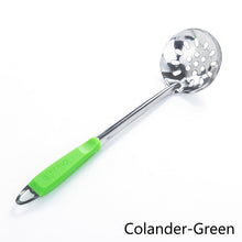 Load image into Gallery viewer, Stainless Steel Soup Spoon Colander Colorful Handle Spoon With Hole Hangable Non-Hole Colander Kitchen Tools Accessories
