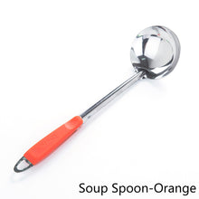 Load image into Gallery viewer, Stainless Steel Soup Spoon Colander Colorful Handle Spoon With Hole Hangable Non-Hole Colander Kitchen Tools Accessories
