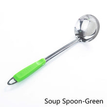 Load image into Gallery viewer, Stainless Steel Soup Spoon Colander Colorful Handle Spoon With Hole Hangable Non-Hole Colander Kitchen Tools Accessories
