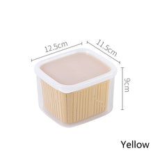 Load image into Gallery viewer, Square Drain Sealed Box Ginger Garlic Onion Food Vegetable 2 in1 Container Storage Fridge Box Durable Kitchen Fresh-keeping Box
