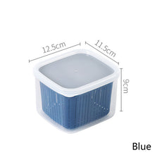 Load image into Gallery viewer, Square Drain Sealed Box Ginger Garlic Onion Food Vegetable 2 in1 Container Storage Fridge Box Durable Kitchen Fresh-keeping Box
