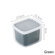 Load image into Gallery viewer, Square Drain Sealed Box Ginger Garlic Onion Food Vegetable 2 in1 Container Storage Fridge Box Durable Kitchen Fresh-keeping Box
