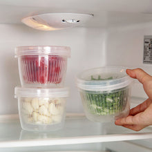 Load image into Gallery viewer, Ginger Garlic Storage Box Round Drain Sealed Box Ginger Garlic Onion Food Vegetable Storage Fridge Box Kitchen Fresh-keeping Box
