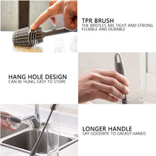 Load image into Gallery viewer, Long Handle Brush Multifunctional TPR Cleaning Bottle Brush 360 Silicone Milk Bottle Deep Clean Brushes Household Kitchen Cleaner
