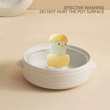 Load image into Gallery viewer, Kitchen Cartoon Eggshell Fiber Ball Pot Brush Washing Pot Brush with Handle Chicken Dishes Fiber Ball Cleaning Brush
