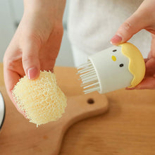 Load image into Gallery viewer, Kitchen Cartoon Eggshell Fiber Ball Pot Brush Washing Pot Brush with Handle Chicken Dishes Fiber Ball Cleaning Brush
