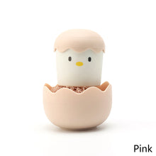 Load image into Gallery viewer, Kitchen Cartoon Eggshell Fiber Ball Pot Brush Washing Pot Brush with Handle Chicken Dishes Fiber Ball Cleaning Brush
