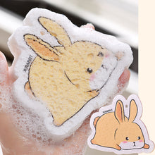 Load image into Gallery viewer, Magic Wood Pulp Dishwashing Sponge Cartoon Compressed Reusable Sponge Bowl Brush Towel Dishcloth Kitchen Household Cleaning
