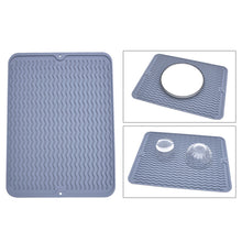 Load image into Gallery viewer, Silicone Drain Mat Dish Draining Mat Drainer Pad Heat Resistant Multifunctional Drying Mat Kitchen Table Placemat
