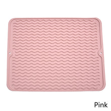 Load image into Gallery viewer, Silicone Drain Mat Dish Draining Mat Drainer Pad Heat Resistant Multifunctional Drying Mat Kitchen Table Placemat
