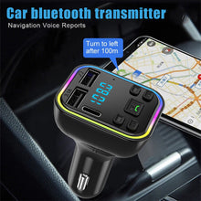 Load image into Gallery viewer, Dual USB Smart Fast Charger Bluetooth-compatible 5.0 Transmitter Ambient Light Car MP3 Player Wireless Handsfree Audio Receiver
