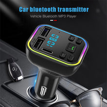 Load image into Gallery viewer, Dual USB Smart Fast Charger Bluetooth-compatible 5.0 Transmitter Ambient Light Car MP3 Player Wireless Handsfree Audio Receiver
